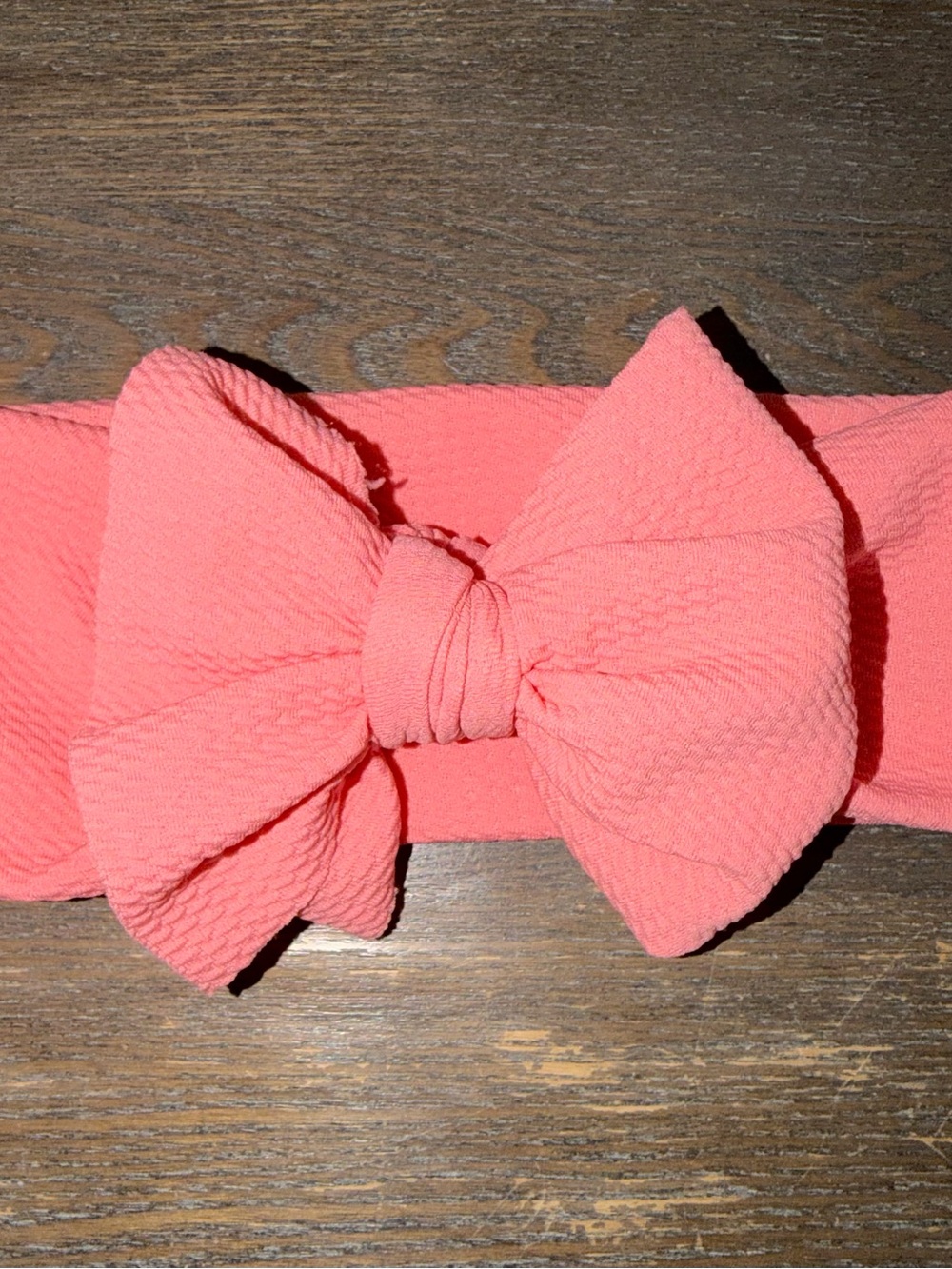 Gigi and Max Coral Pink Headwrap Bow (singular bow listing)